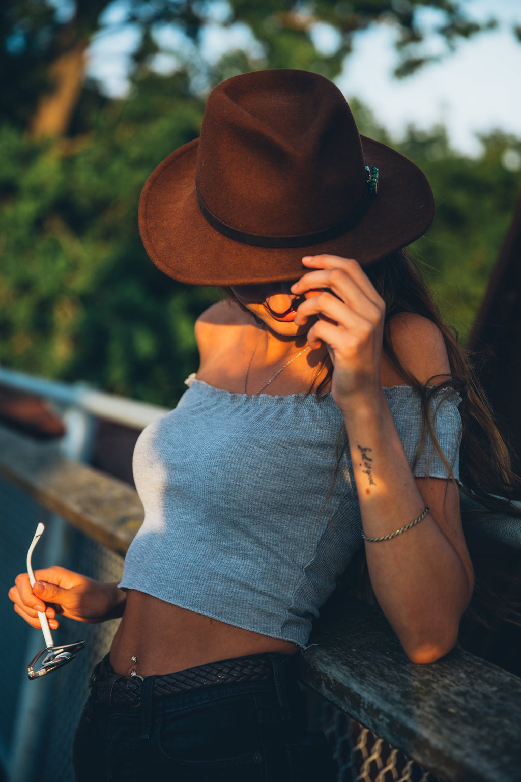 Ribbed knit tank worn casually